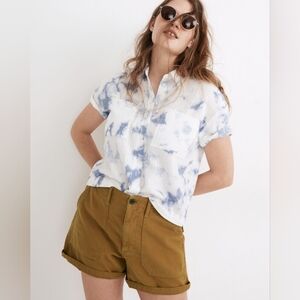 NWT Madewell Relaxed Military Shorts In Antique Gold